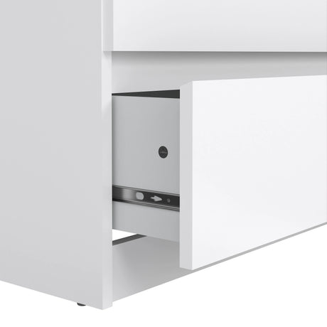 Naia Wide Chest of 6 Drawers (3+3) in White High Gloss