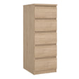 Naia Narrow Chest of 5 Drawers in Jackson Hickory Oak
