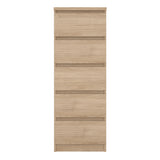 Naia Narrow Chest of 5 Drawers in Jackson Hickory Oak