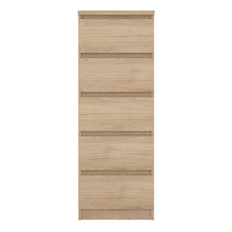 Naia Narrow Chest of 5 Drawers in Jackson Hickory Oak
