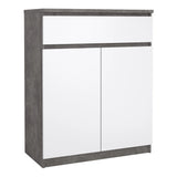 Naia Sideboard 1 Drawer 2 Doors in Concrete and White High Gloss