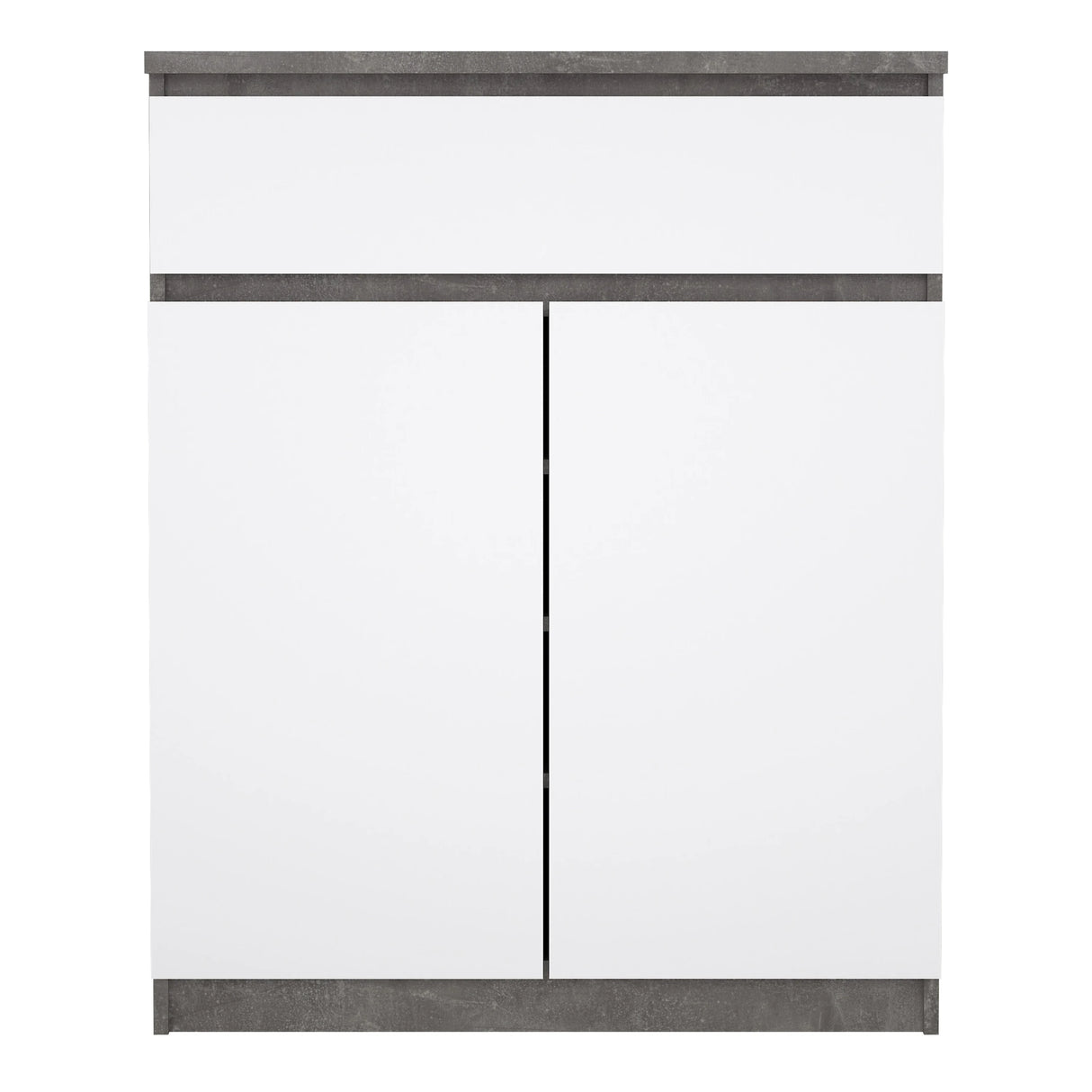 Naia Sideboard 1 Drawer 2 Doors in Concrete and White High Gloss