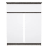 Naia Sideboard 1 Drawer 2 Doors in Concrete and White High Gloss
