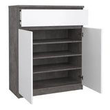 Naia Sideboard 1 Drawer 2 Doors in Concrete and White High Gloss