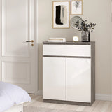 Naia Sideboard 1 Drawer 2 Doors in Concrete and White High Gloss