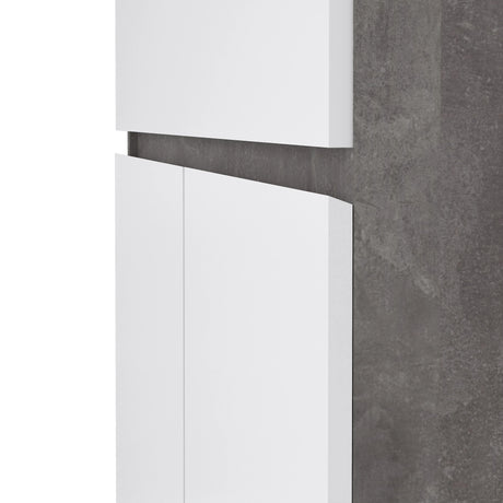 Naia Sideboard 1 Drawer 2 Doors in Concrete and White High Gloss