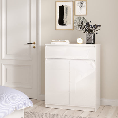 Naia Sideboard - 1 Drawer 2 Doors in White High Gloss