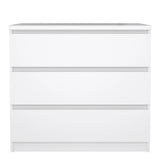 Naia Chest of 3 Drawers in White High Gloss
