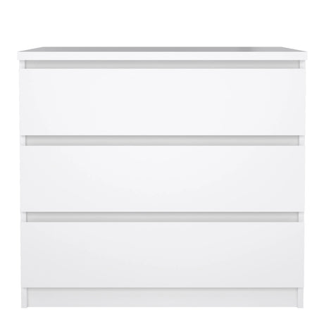 Naia Chest of 3 Drawers in White High Gloss