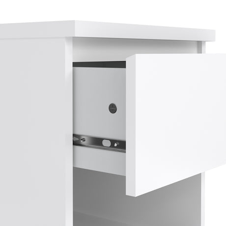 Naia Bedside 1 Drawer 1 Shelf in White High Gloss