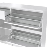 Naia Shoe Cabinet with 2 Flip Down Doors 1 Door and 1 Drawer in White High Gloss