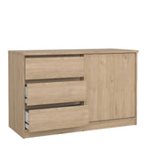 Naia Storage Unit with 1 Sliding Door and 3 Drawers in Jackson Hickory Oak