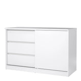 Naia Storage Unit with 1 Sliding Door and 3 Drawers in White High Gloss