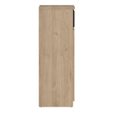 Naia Shoe Cabinet with 2 Doors 1 Drawer in Jackson Hickory Oak and Black