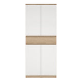Naia Shoe Cabinet with 4 Doors 1 Drawer in Jackson Hickory Oak and White