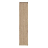 Naia Shoe Cabinet with 4 Doors 1 Drawer in Jackson Hickory Oak and Black