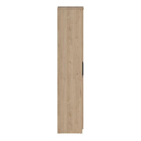 Naia Shoe Cabinet with 4 Doors 1 Drawer in Jackson Hickory Oak and Black
