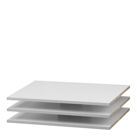 Verona Set of 3 Shelves - Narrow (for 120cm wardrobe) in White