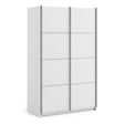 Verona Sliding Wardrobe 120cm in White with White Doors with 5 Shelves