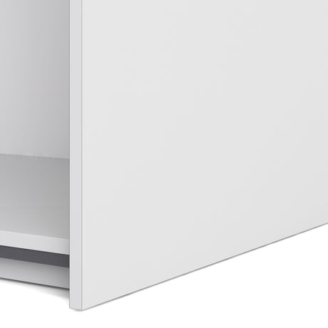 Verona Sliding Wardrobe 180cm in White with Oak and Mirror Doors with 5 Shelves