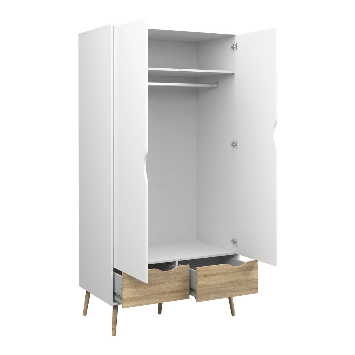 Oslo 3 Piece Bedroom Set in White and Oak