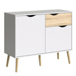 Oslo Sideboard Small 1 Drawer 2 Doors in White and Oak