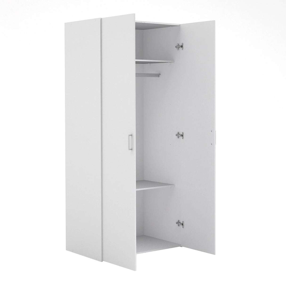 Space Package - Bedside 1 Drawer + Chest of 3 Drawers + Wardrobe with 2 Doors in White