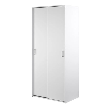 Space Wardrobe with 2 Sliding Doors in White