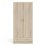 Space Wardrobe with 2 doors + 1 drawer in Oak 1700