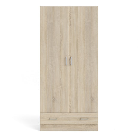 Space Wardrobe with 2 doors + 1 drawer in Oak 1700