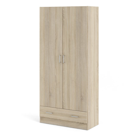 Space Wardrobe with 2 doors + 1 drawer in Oak 1700