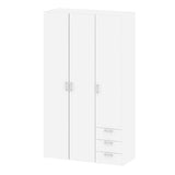 Space Wardrobe - 3 Doors 3 Drawers in White 2000