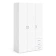 Space Wardrobe - 3 Doors 3 Drawers in White 2000