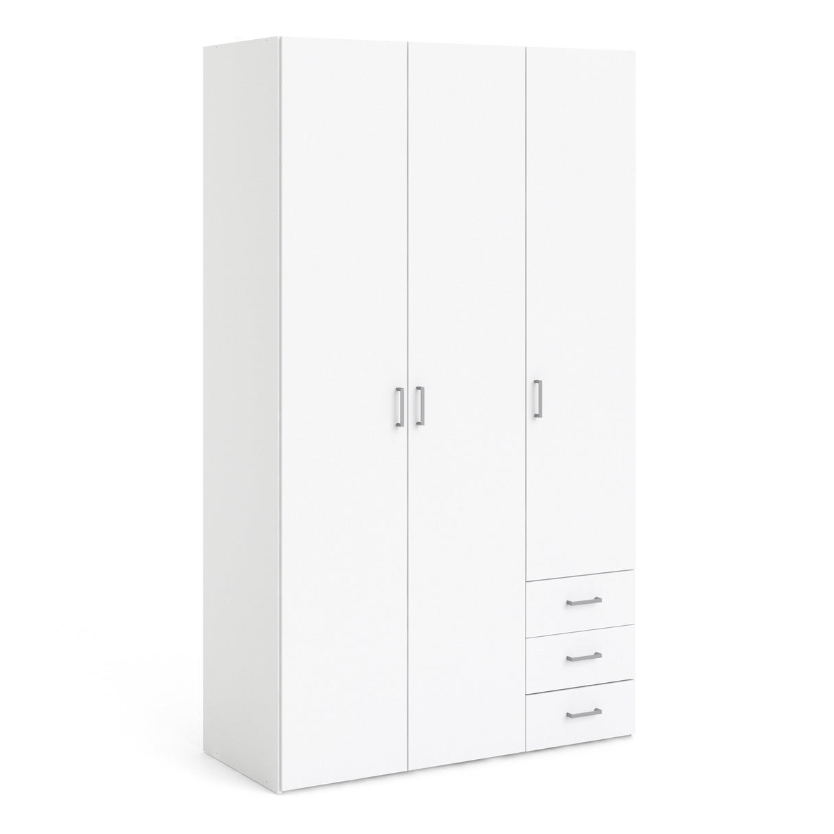 Space Wardrobe - 3 Doors 3 Drawers in White 2000