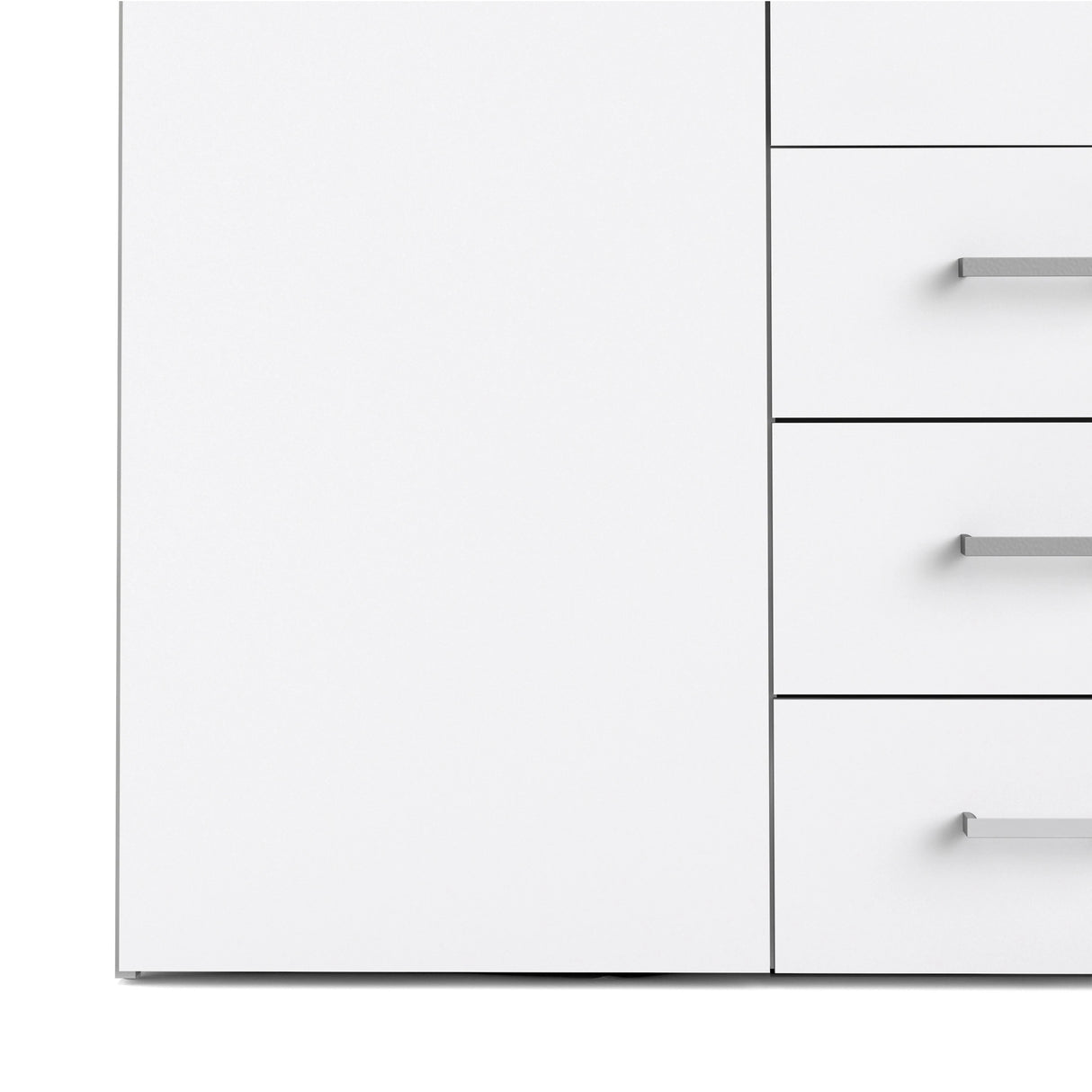 Space Wardrobe - 4 Doors 3 Drawers in White 2000
