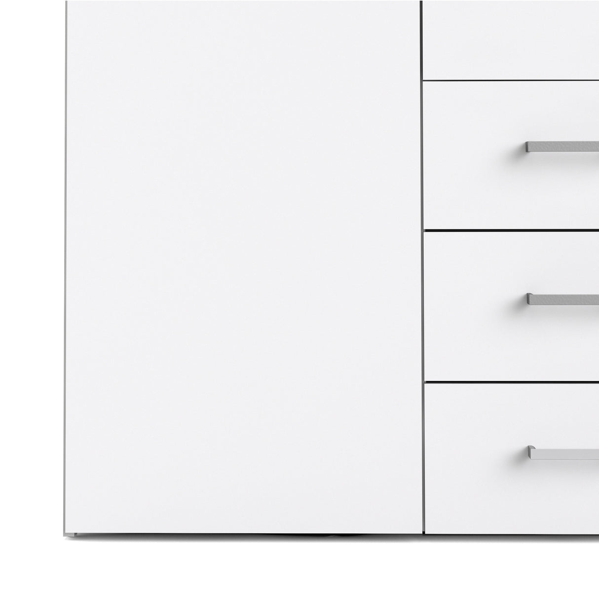 Space Wardrobe - 4 Doors 3 Drawers in White 2000