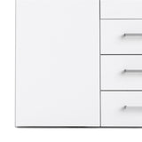 Space Wardrobe - 4 Doors 3 Drawers in White 2000
