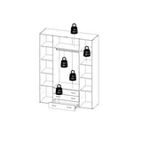 Space Wardrobe - 4 Doors 3 Drawers in Oak 2000