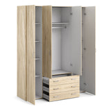 Space Wardrobe - 4 Doors 3 Drawers in Oak 2000