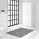 Space Wardrobe - 2 Doors 3 Drawers in White 2000