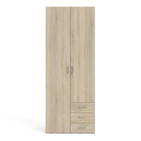 Space Wardrobe - 2 Doors 3 Drawers in Oak 2000