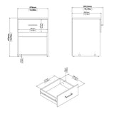 Space Package - Bedside 1 Drawer + Chest of 3 Drawers + Wardrobe with 2 Doors + 1 Drawer in Oak