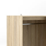 Line Wardrobe 3 Doors 6 Drawers in Oak with White High Gloss