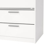 Line Wardrobe with 2 Sliding Doors and 4 Drawers in White