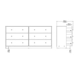 May Chest of 6 Drawers (3+3) in White