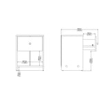 May Bedside 1 Drawer in Grey