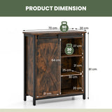 32 Inch Farmhouse Sideboard Buffet Cabinet with Sliding Barn Door and Adjustable Shelves-Rustic Brown