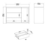 Next Sideboard with 1 Door and 3 Drawers Jackson Hickory White High Gloss