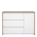 Next Sideboard with 1 Door and 3 Drawers Jackson Hickory White High Gloss