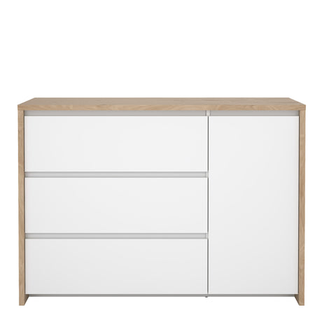Next Sideboard with 1 Door and 3 Drawers Jackson Hickory White High Gloss